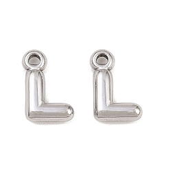 Letter L 304 подвески из нержавеющей стали, письмо амулеты, Письмо L, 9.5~10x2.5~9x2.5 мм, отверстие : 1.2 мм
