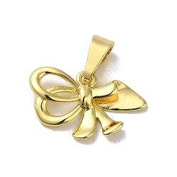 Настоящее золото 18K Стойки обшивки латунные подвески, долговечный, без свинца и без кадмия, бантом, реальный 18 k позолоченный, 13x21x4.5 мм, отверстие : 8x3.5 мм