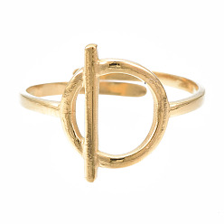 Золотой 304 открытое манжетное кольцо в форме тумблера из нержавеющей стали, полое массивное кольцо для женщин, золотые, размер США 6 3/4 (17.1 мм)