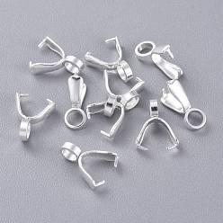 Серебро 304 нержавеющей стали ледоруб прижимные поручительств, серебряные, 9x6.5x3.5 мм, отверстие : 2 мм, штифты : 0.8x0.5 мм