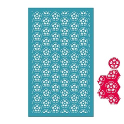 Flower Rectangle Polyester Screen Printing Stencil, for Painting on Wood, DIY Decoration T-Shirt Fabric, Flower, 15x9cm