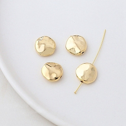 Плоский Круглый Spacer бисер латунные, золотые, плоско-круглые, 11x11 мм, отверстие : 2 мм