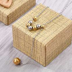 Золотой & Цвет Нержавеющей Стали 304 ожерелья из круглой цепочки из нержавеющей стали с бусинами, золотые и нержавеющая сталь цвет, 16.06 дюйм (40.8 см)