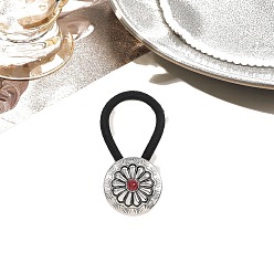 Цветок Резинки для волос из сплава, с нейлоновым шнуром, с имитацией бирюзы, цветок, 30 мм