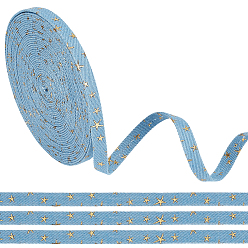 Светло-Синий 10м ленты из джинсовой ткани, звезда картины, лямка для замены ручек сумки, голубой, 3/8 дюйм (10 мм)