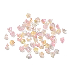 Шампанско-Желтый Заглушки из АБС-пластика, цветок, шампанское желтый, 8x8x4 мм, отверстие : 1.2 мм