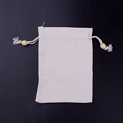 Linen Canvas Packing Pouches, Drawstring Bags, Linen, 17.9x13cm
