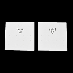 Белый Бумажные серьги-колье с улыбающимся лицом, карточки для демонстрации, квадратный, белые, 9x9x0.05 см