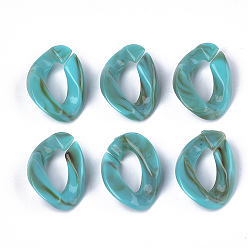 Светлый Морско-зеленый Акриловые связей кольца, разъемы для быстрой связи, для изготовления бордюрных цепей, Стиль имитация драгоценных камней, твист, светло-зеленый, 23x16.5x5.5 мм, Отверстие : 11.5x6 мм , около 580 шт / 500 г
