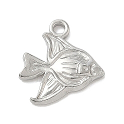 Fish Морской звериный стиль 304 подвески из нержавеющей стали, анти-тускнение, рыба, 17.5x16x2 мм, отверстие : 2 мм