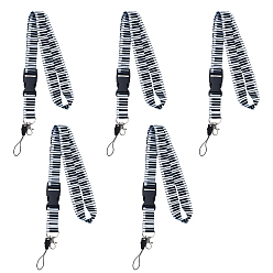 Piano 4Pcs Polyester Mobile Straps, with Plastic and Alloy Swivel Clasps, Platinum, Piano, 600mm