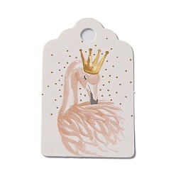 Flamingo Shape Бумажные подарочные бирки, бирки, для показа ювелирных изделий, искусства и ремесла, свадьба, прямоугольные, розовые, Фламинго, 5x3x0.02 см, отверстия: 5 mm, 100 шт / пакет