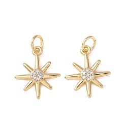 Звезда Латунные микро проложить кубического циркония подвески, без кадмия и без свинца, стойки покрытие, долговечный, с целью перехода в кольце, реальный 18 k позолоченный, звезда, 15.5x13.5x2 мм, отверстие : 3.5 мм
