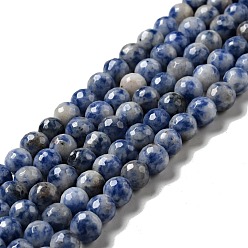 Blue Spot Jasper Natural Blue Spot Jasper Beads Strands, Frosted, Round, 6mm, Hole: 1mm, about 62pcs/strand, 14.57''(37cm)