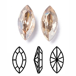 Золотая Тень Имитация австрийского хрусталя горный хрусталь, класс А, задние и задние, лошадиный глаз , золотые тени, 10x5x3 мм