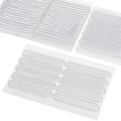 Прозрачный 6 Листы овальных самоклеящихся дверных ручек-амортизаторов, прозрачный квадратный мягкий силиконовый защитный экран для стен, прозрачные, 131x84x2 мм, овальный : 64x10 mm, 10шт / лист