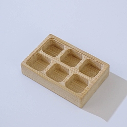 Rectangle Деревянная тарелка с миниатюрными украшениями, аксессуары для домашнего кукольного домика с микро-ландшафтом, притворяясь опорными украшениями, прямоугольные, 40x28 мм