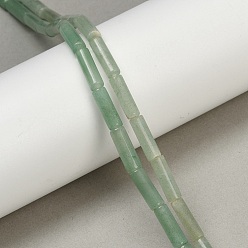 Зеленый Авантюрин Естественный зеленый авантюрин бисер нитей, трубка, 12~13x4~4.5 мм, отверстие : 1 мм, около 31 шт / нитка, 15.67'' (39.8 см)