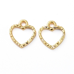 Золотой Подвески на лицевой панели из сплава цинка, для diy уф смолы, эпоксидная смола, Прессованные цветочные украшения, сердце, золотые, 11.5x10x1.5 мм, отверстие : 1.6 мм