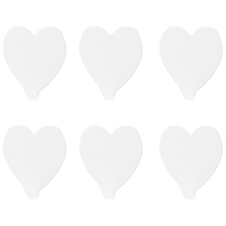 (404) Непрозрачное AB Кислое яблоко 12шт. клейких крючков в форме сердца из железа, настенные крючки-вешалки, цветочный белый, 44x41x22 мм