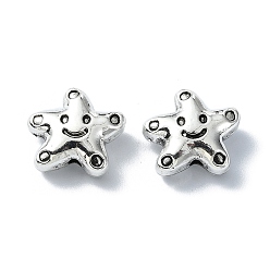 Античное Серебро Сплавочные овальные бусины тибетского стиля , звезда, античное серебро, 12x14x6 мм, отверстие : 1.6 мм, Около 180 шт / 500 г