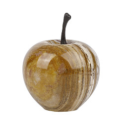 Сэнди Коричневый Натуральный афганский нефрит скульптура витрина украшения, для домашнего офисного стола, яблоко, песчаный коричневый, 50 мм