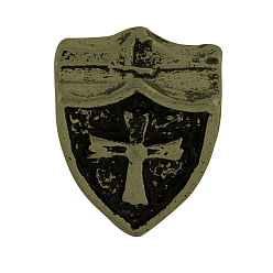 Античная Бронза Европейские бусины с большим отверстием, сплав, тибетский стиль , щит с крестом, без кадмия, без никеля и без свинца, античная бронза, 10x9.5x8 мм, Отверстие : 4.5 мм , около 430 шт / 1000 г