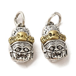 Human Латунные подвески, с целью перехода в кольце, без кадмия, без никеля и без свинца, античная бронза и серебро, человек, 13x7.5x5 мм, отверстие : 3.5 мм