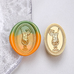 Drink Золотая восковая печать, латунная головка штампа, для сургучной печати, пить, 30x20x14.5 мм, отверстие : 7 мм