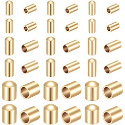 Real 24K Gold Plated 60Pcs 3 Styles Brass Cord Ends, End Caps Long-Lasting Plated, Real 24K Gold Plated, 4~5x2~4mm, Inner Diameter: 1.2~3mm, 20pcs/style
