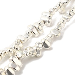 с Покрытием Серебра Гальванические нити из синтетических немагнитных гематитовых бусин, самородки, со серебряным покрытием, 4~8x3~8x2~4 мм, отверстие : 1 мм, около 116~119 шт / нитка, 15.55'' (39.5 см)