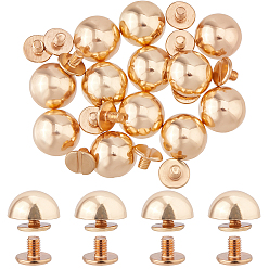 Light Gold 20шт. латунных заклепок, полукруглый, для одежды сумка обувь кожаная поделка, золотой свет, 12x6 мм