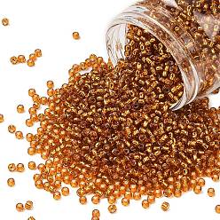 (22C) Silver Lined Topaz Тохо 8/0 круглые бусины, японский бисер, (22 c) топаз с серебряной подкладкой, 3 мм, отверстие : 1 мм, Около 1110 шт / 50 г