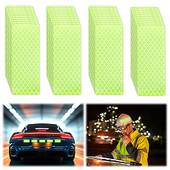 Verde de Amarillo Pegatina reflectante de plástico para coche, decoración para coche., Rectángulo, amarillo verdoso, 170x170x0.5 mm, 10pcs / hoja