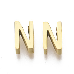 Letter N 201 Edelstahl Reize, golden, letter.n, 8x5x3 mm, Bohrung: 1.6 mm