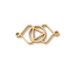 Аджна чакра 304 полые звенья чакры из нержавеющей стали, настоящее 18k позолота и тонкая полировка, аджна, 13.5x18x1 мм, отверстие : 1 мм