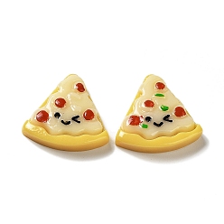 Gold Opaque Resin Imitation Food Decoden Cabochons, Pizza, Gold, 24.5x24x5.5mm