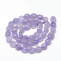 Amethyst Natural Amethyst Beads Strands, Oval, 6~10x4~7x4~7mm, Hole: 1mm, about 43~62pcs/strand, 15.7 inch