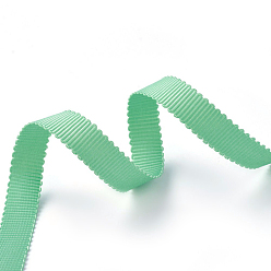 Средний Аквамарин Полиэстер Grosgrain ленты, петершам лента, для изготовления ювелирных изделий, средний аквамарин, 3/8 дюйм (10 мм), 50yards / рулон (45.72 м / рулон)