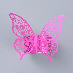 Hot Pink Butterfly Paper Napkin Rings, for Weddings Party Serviette Table Decoration, Hot Pink, 6.7x21.3x0.03cm, Roll: 4.5cm