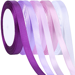 (52) Непрозрачная лаванда 5 рулоны 5 цвета полиэфирной ленты, аксессуары для подарочной упаковки, разноцветные, 3/8 дюйм (10 мм), около 24.06 ярдов (22 м) / рулон, 1 рулон / цвет