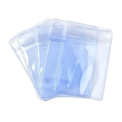 Васильковый ПВХ антиокислительные пакеты с застежкой-молнией, прозрачный чехол для хранения ювелирных изделий с защитой от потускнения, прямоугольные, васильковый, 6x4x0.03 см, односторонняя толщина: 4.9 мил(0.125мм)