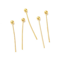 Настоящее золото 18K 304 штыри для шариковой головки из нержавеющей стали, реальный 18 k позолоченный, 20x0.5 мм, Руководитель: 2 mm