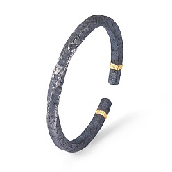 Черный Уйгурские латунные браслеты-манжеты для мужчин, твист, чёрные, внутренний диаметр: 2.28~2.52 дюйм (5.8~6.4 см)