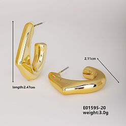 Золотой Модные милые серьги геометрической формы для индивидуального подбора, золотые, 24.7x21.1 мм