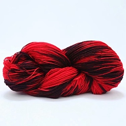 Dark Red Acrylic Fiber Yarn, Gradient Color Yarn, Dark Red, 2~3mm, about 50g/roll