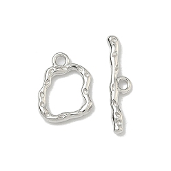 Платина 925 застежка-молния из серебристого серебра, самородки, платина, 11x9x1.5 мм, отверстие : 1.4 мм, бар: 3.5x16x1 mm, отверстие : 1.4 мм