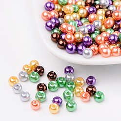 Gemischte Farbe Pearlized Glas Halloween Mix Perlen, Gemischte Farbe, 4 mm, Loch: 1 mm, ca. 400 Stk. / Beutel