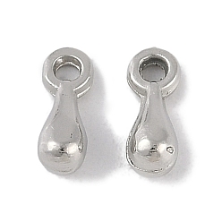 Платина Пластмассовые подвески ccb, с формой капель воды, платина, 8x3x3 мм, отверстие : 1.2 мм