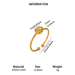 Paw Print 304 anneaux ouverts pour manchettes en acier inoxydable, or, empreinte de patte, 18mm